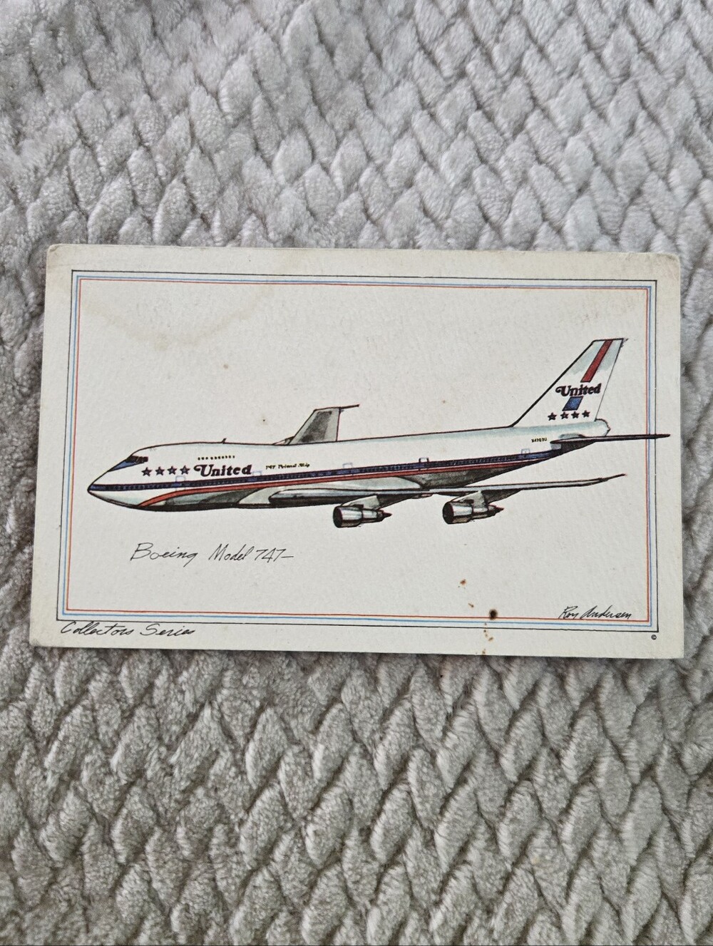 Boeing 747 Vintage Airplane Postcard United Airlines Aviation Collectible 1970s